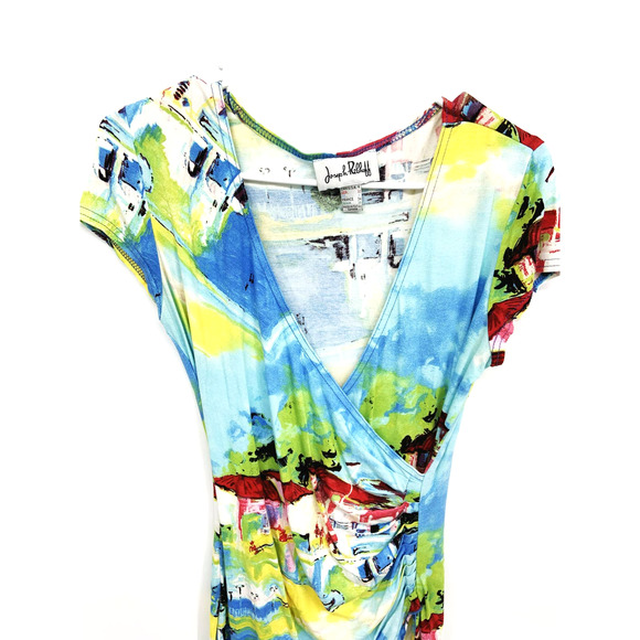 Vintage Joseph Ribkoff Womens Surplice Wrap Midi Dress Size 6 - Picture 2 of 7